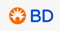L'image montre le logo BD, qui comporte un symbole circulaire orange avec un motif abstrait blanc à côté des lettres bleues 