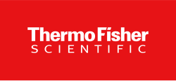 Logo de Thermo Fisher Scientific avec un texte blanc sur fond rouge. Le mot « Thermo Fisher » apparaît en gras en haut, et « SCIENTIFIC » est écrit en majuscules plus petites en dessous.